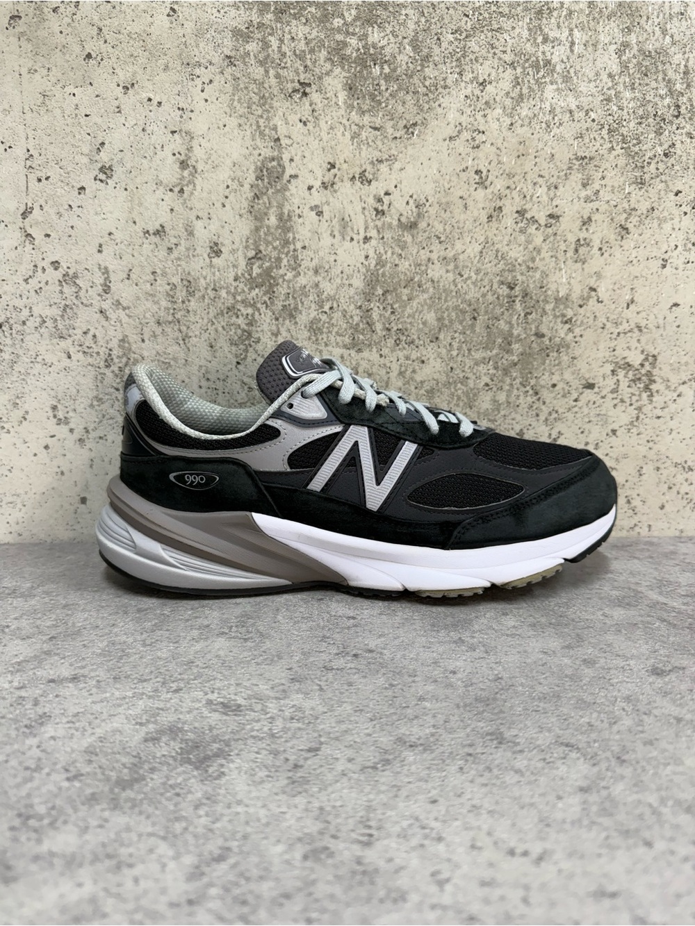 New Balance 990v6 Made in USA Black Silver Sneakers Mens 9 2E Wide
